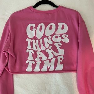 long sleeve pink crewneck